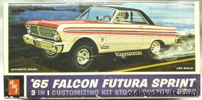 AMT 1/25 1965 Ford Falcon Futura Sprint Hardtop 3 In 1 Customing Kit - Stock / Custom / Darg, 5125-150 plastic model kit